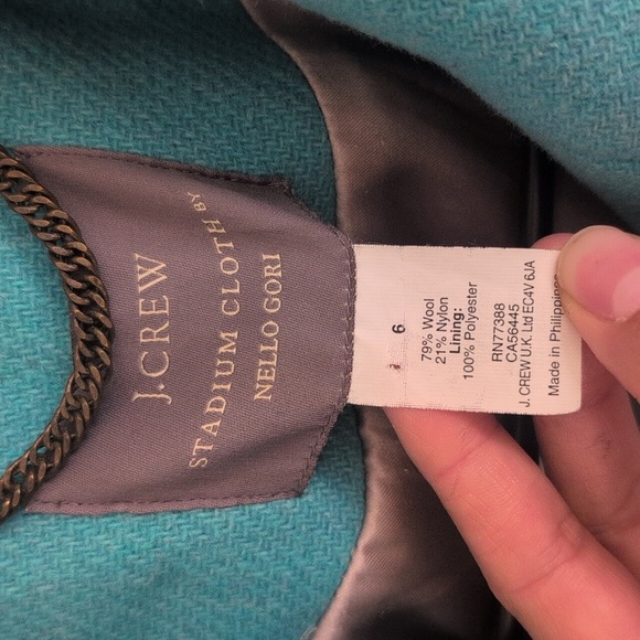 J.Crew stadium cloth winter majesty peacoat jacket Size 6 Wool Blend - Picture 3 of 6